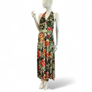 Vintage Early 90s Halter Maxi Summer Dress